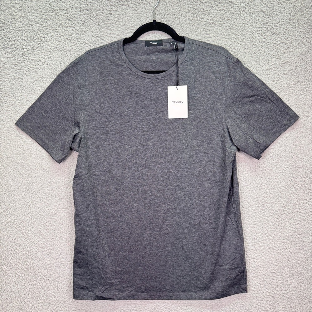 Theory Tshirt Mens M Gray Precise Tee Luxe Cotton Jersey Pestle Melange Preppy